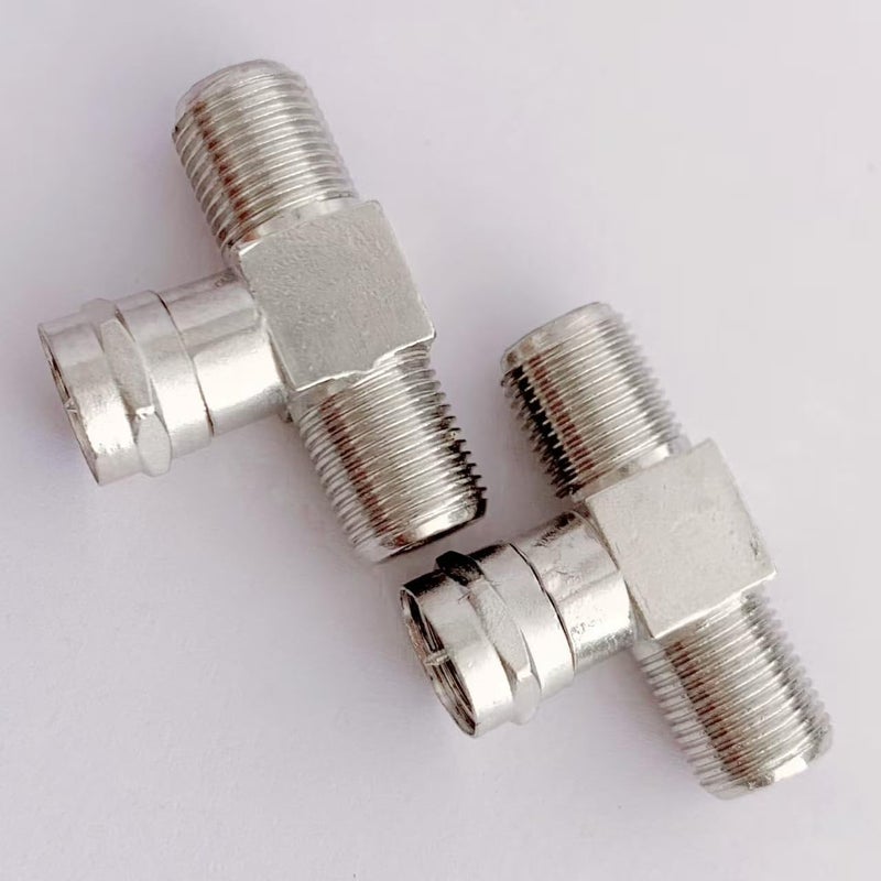 EZYUMM 2-Pack Coaxial Cable Splitter, 3-Way F Type RG6 Male to 2 Female Cable Splitter Connector for TV, Satellite, Antenna & Cable Box (Nickel Plated, 5-2500MHz) - Image 3